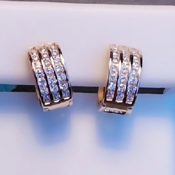 Moissanite Jewelry - Gold Moissanite Earrings #26